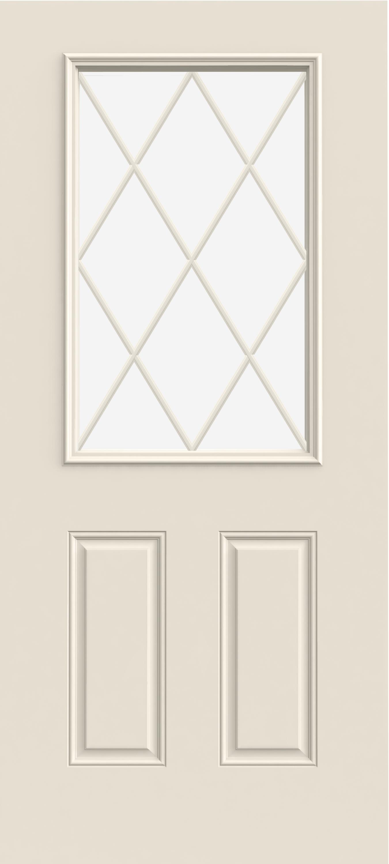 Steel Exterior Doors 1/2 View Diamond 2Panel Reliable and Energy